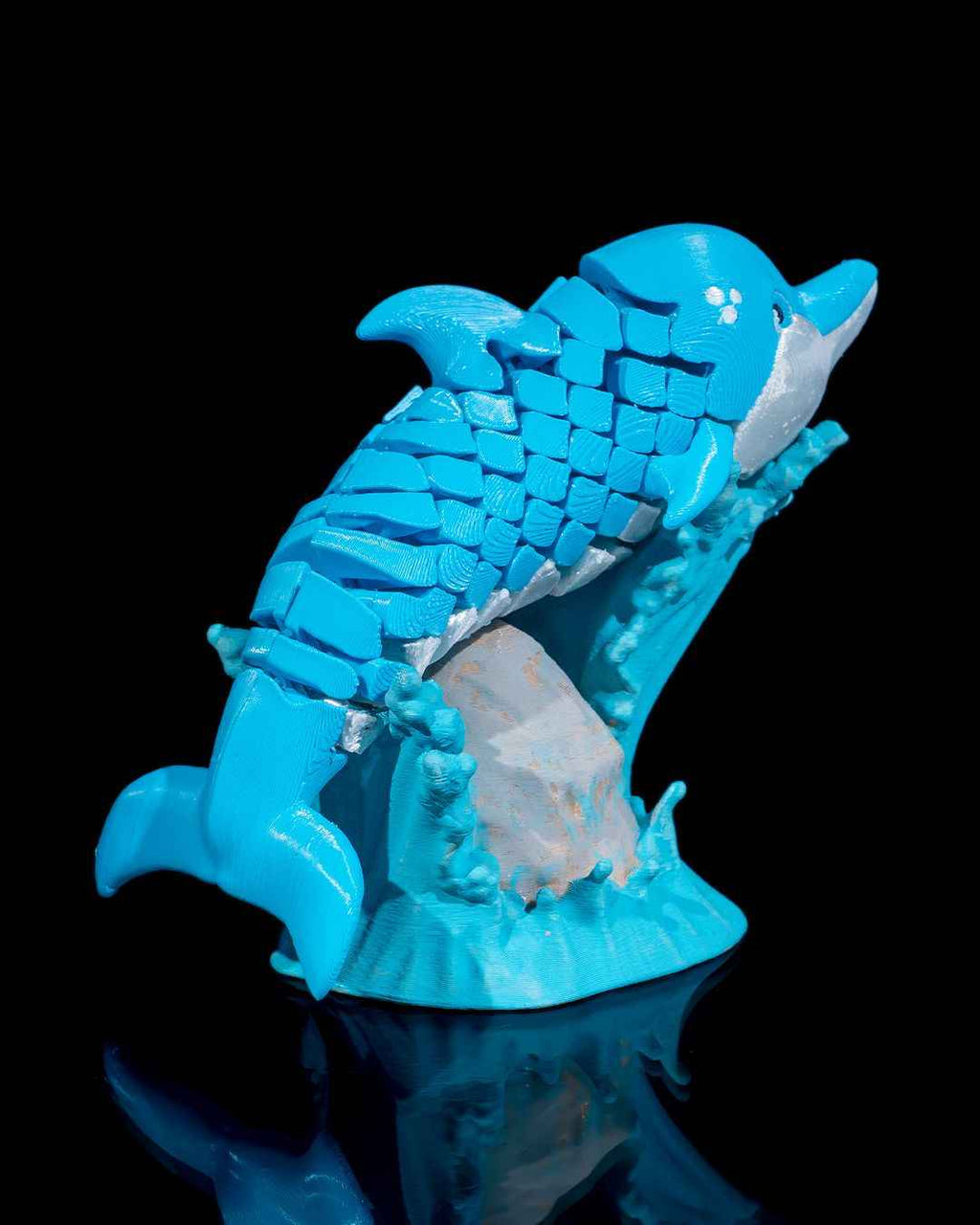 Flexi Dennis, The Dolphin Fidget toy with stand - Myth & Motion by The Braysdown Workshop