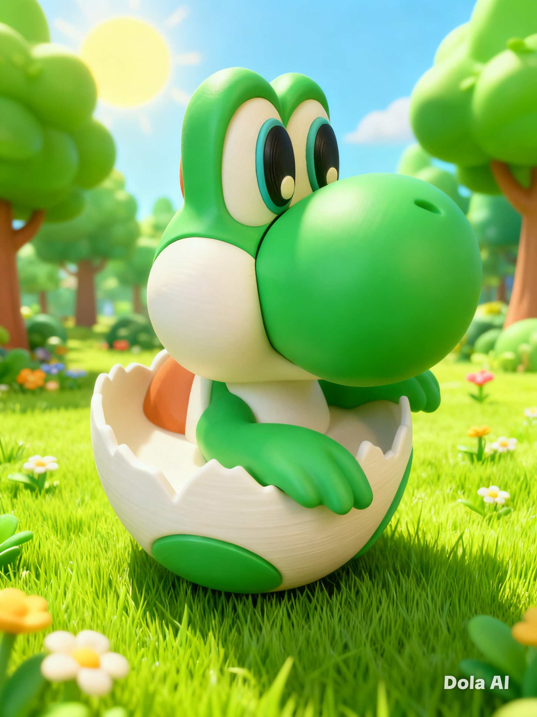 Baby Yoshi hatching