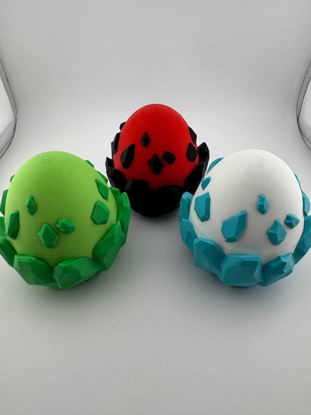 Baby Crystal Dragon and matching eggs - Myth & Motion by The Braysdown Workshop
