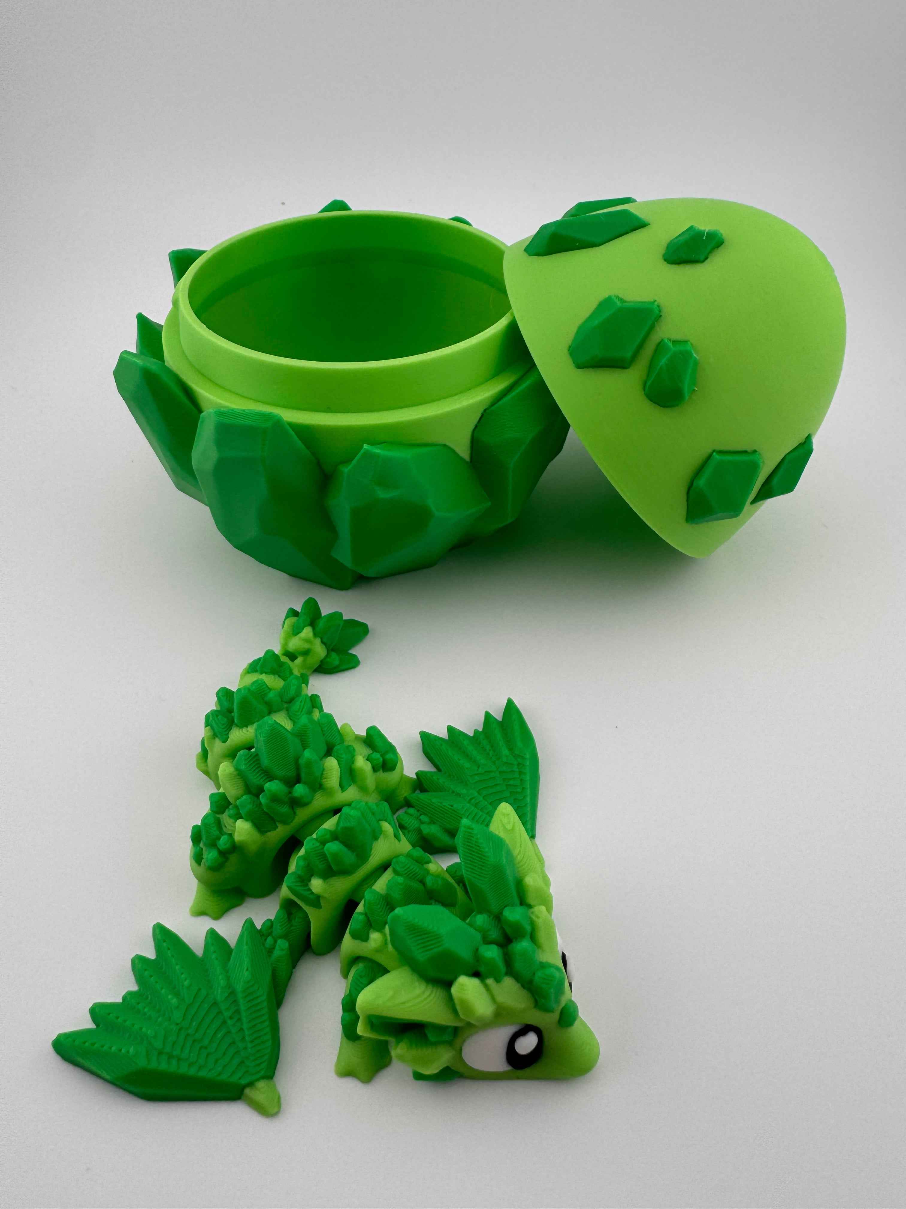 Baby Crystal Dragon and matching eggs - Myth & Motion by The Braysdown Workshop