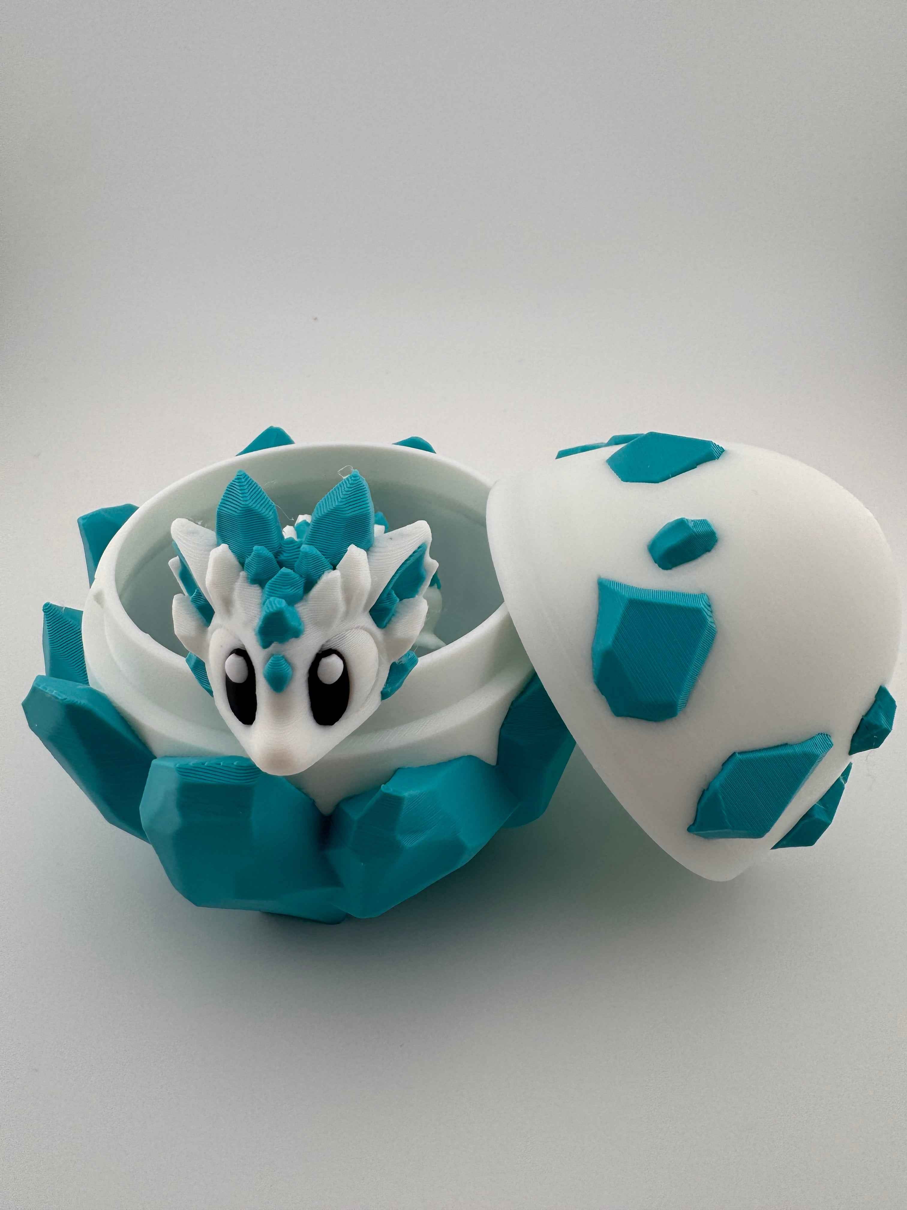 Baby Crystal Dragon and matching eggs - Myth & Motion by The Braysdown Workshop