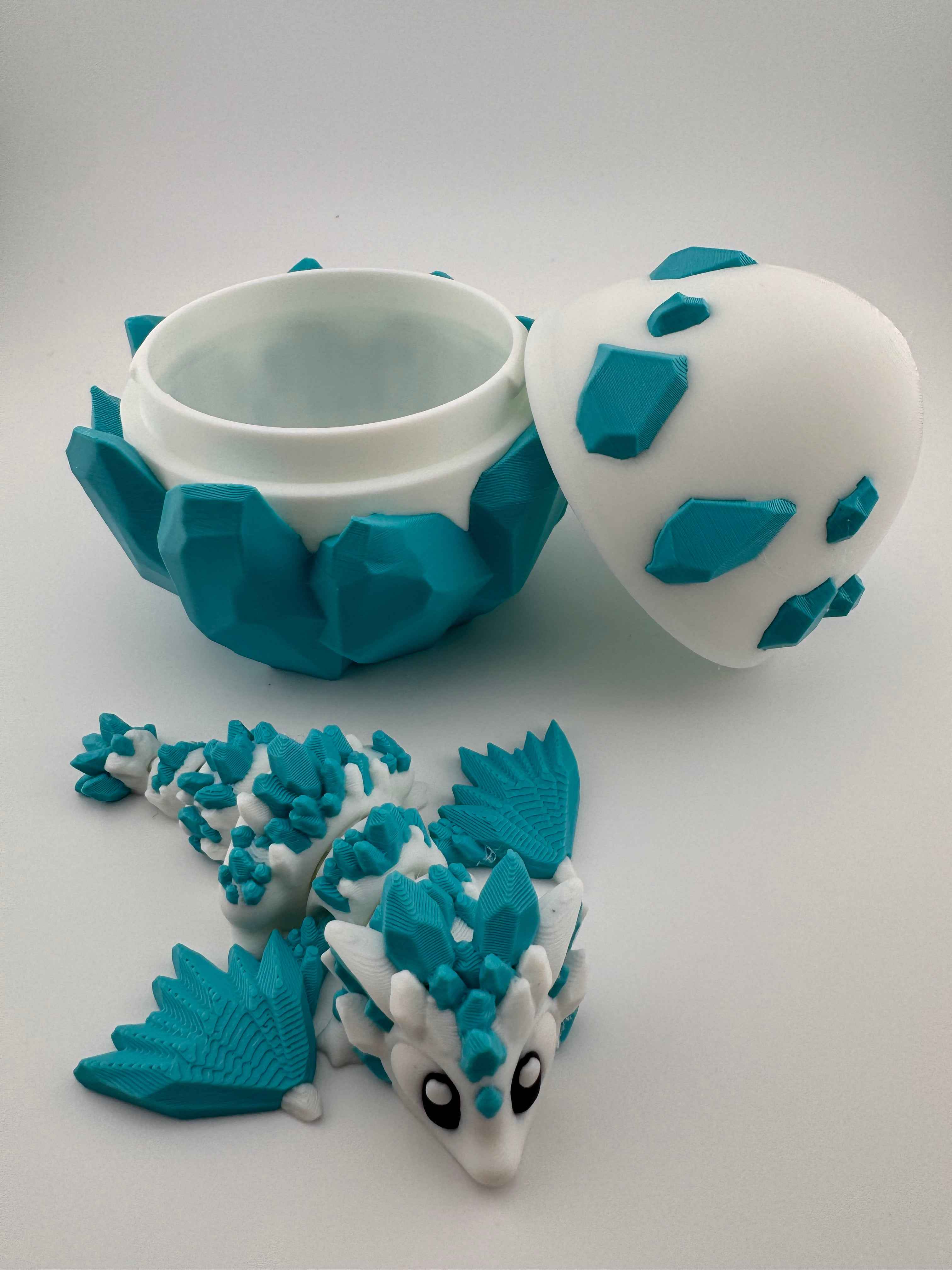 Baby Crystal Dragon and matching eggs - Myth & Motion by The Braysdown Workshop