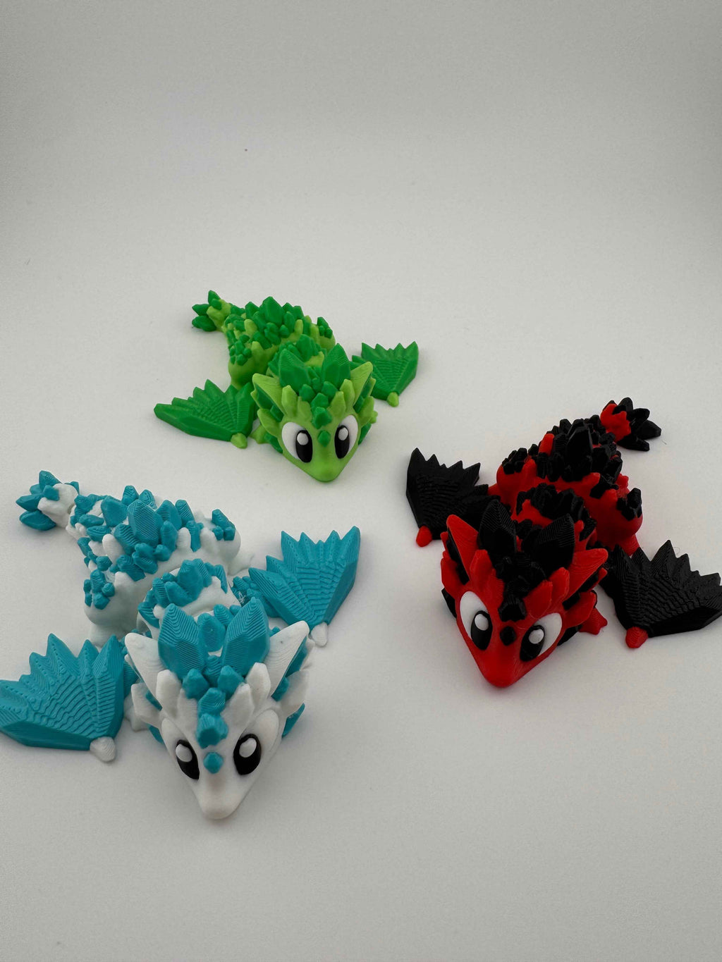Baby Crystal Dragon and matching eggs - Myth & Motion by The Braysdown Workshop