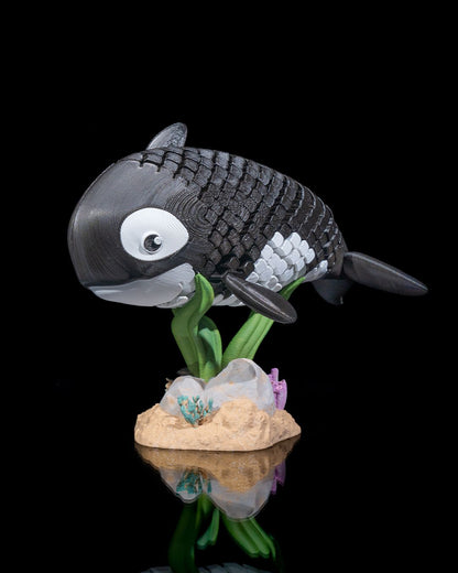 Flexi Oscar, The Orca whale fidget toy with stand