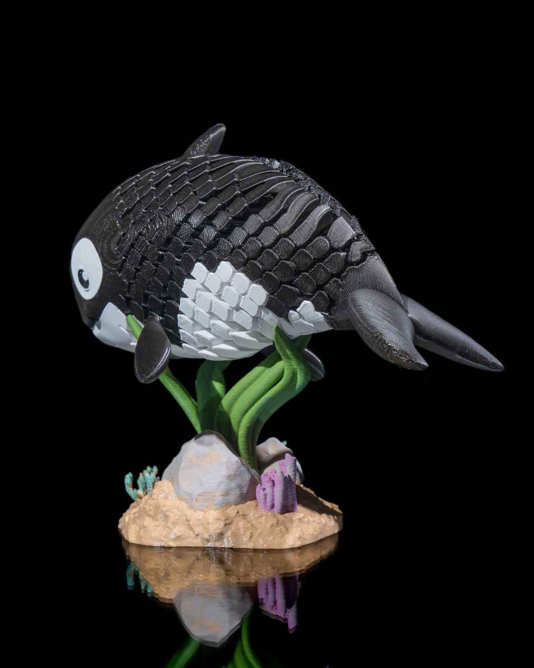 Flexi Oscar, The Orca whale fidget toy with stand - Myth & Motion by The Braysdown Workshop