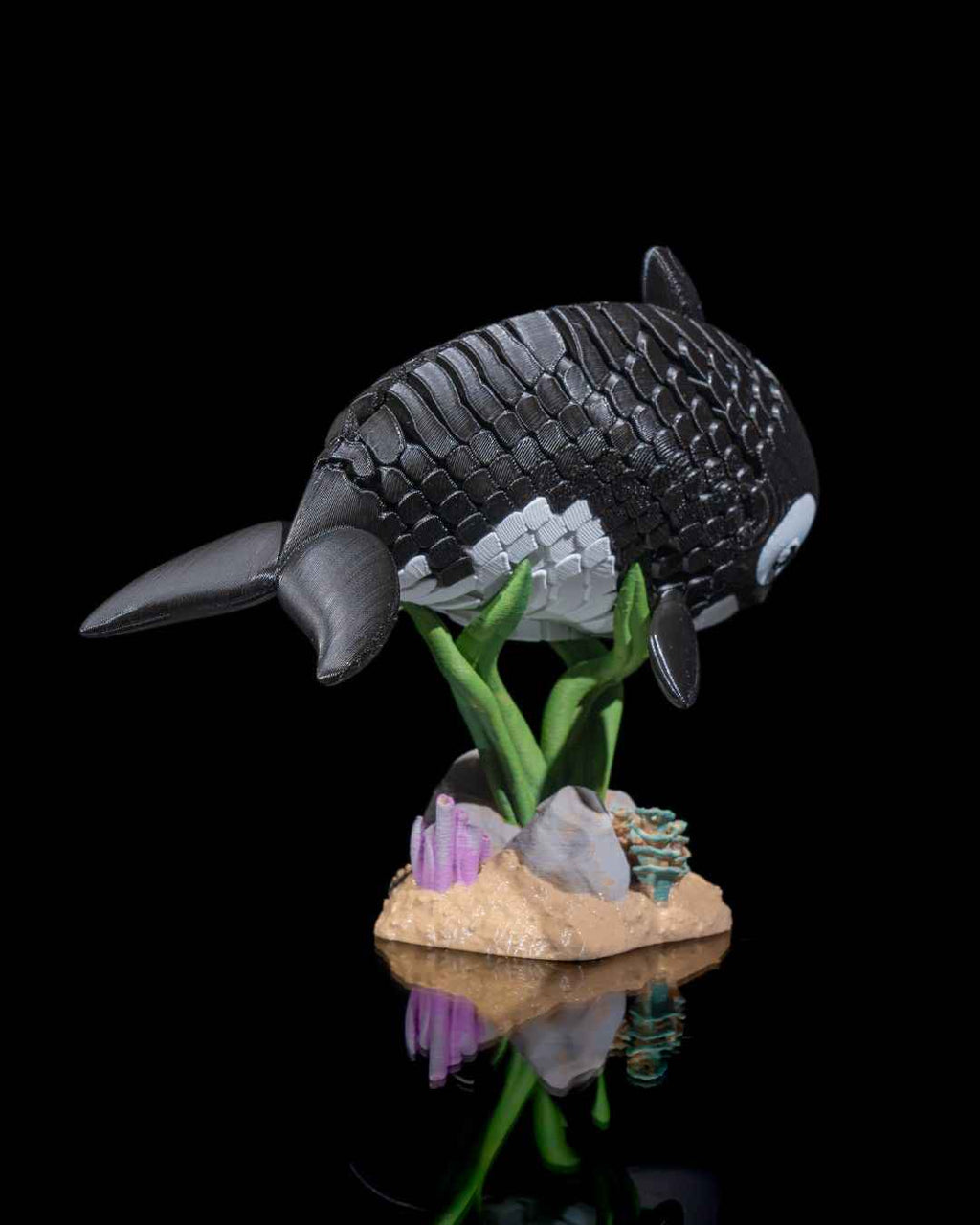 Flexi Oscar, The Orca whale fidget toy with stand - Myth & Motion by The Braysdown Workshop