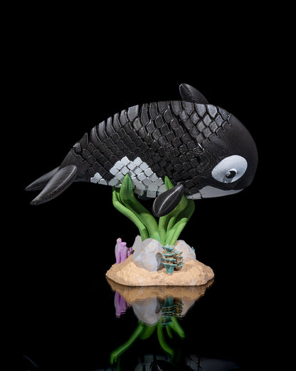Flexi Oscar, The Orca whale fidget toy with stand