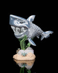 Flexi Travis, The great white shark fidget toy with stand - Myth & Motion by The Braysdown Workshop